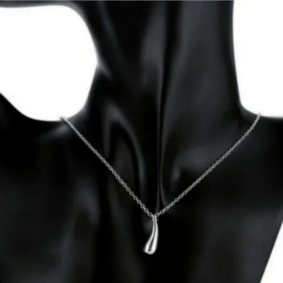 925 Sterling Silver Waterdrop Jewelry Set Bracelet Necklace Earrings and Ring - Picture 13 of 16